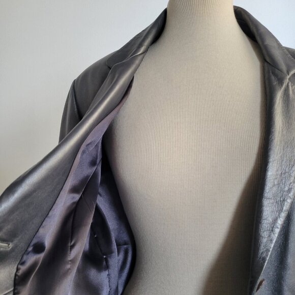 BUY AS IS: Willi Smith Silver Faux Leather Jacket/Blazer (Size: M) - Picture 5 of 16